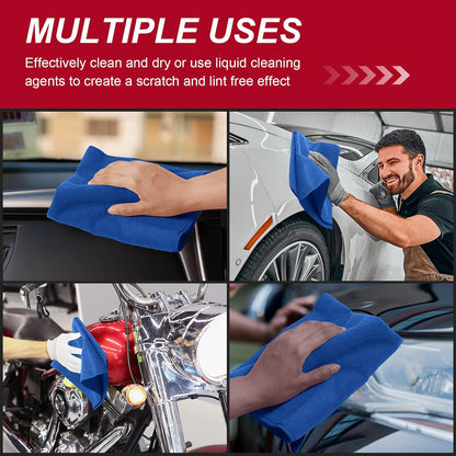 200 Pcs Microfiber Cleaning Cloth 16x16 Inch Microfiber Towels for Car Ultra Absorbent Cleaning Rags Reusable Lint Free Streak Free Detailing Towel for Car Washing Drying Dusting (Dark Blue)