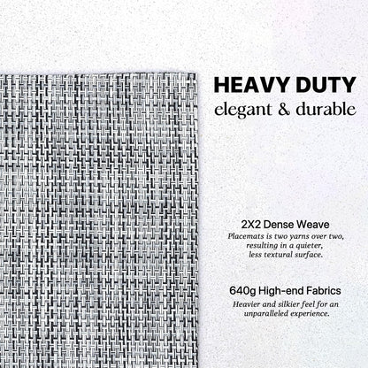 LEXMORE Placemats Set of 8 Vinyl/Plastic Woven Place Mats for Kitchen Table Indoor/Outdoor Washable Placemat Wipeable Dining Table Mats(Gray)