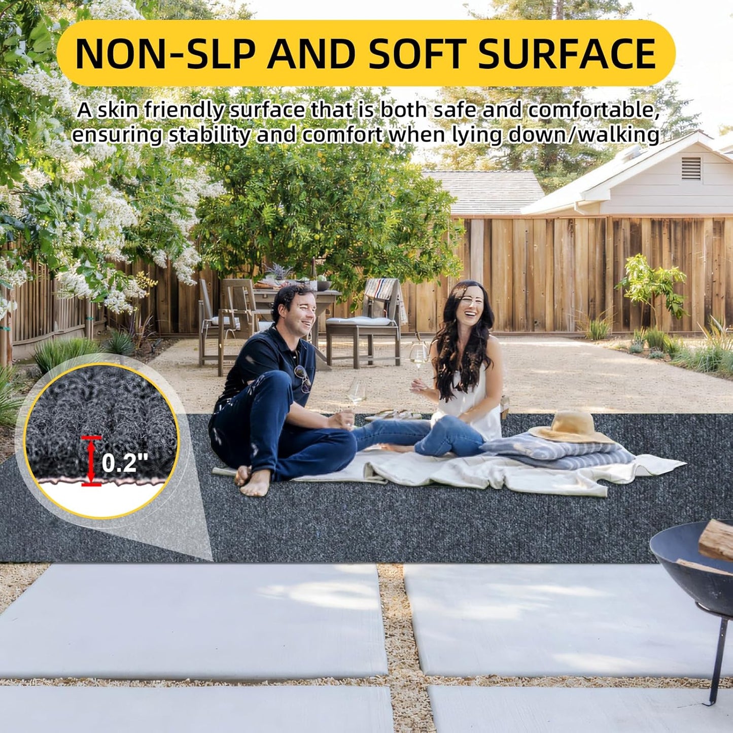 Marine Carpet,5 FT x 10 FT Dark Gray Indoor Outdoor Carpet 0.2" Thick Boat Carpet with Water-Proof TPE Backing, Non-Slide Outdoor Marine Carpet Roll for Home, Patio, Porch, Deck