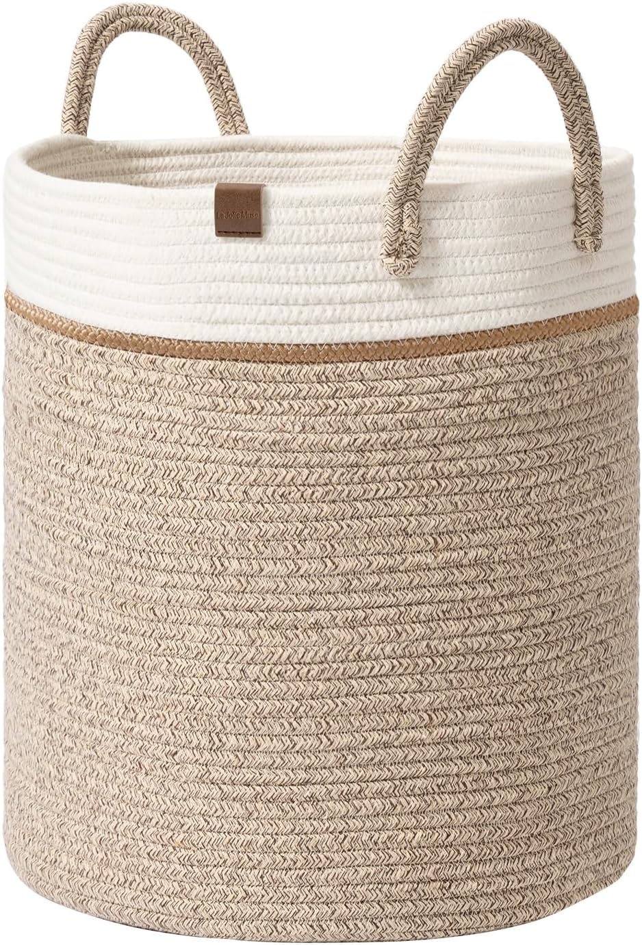 LA JOLIE MUSE Woven Basket Rope Storage Baskets - Large Cotton Organizer 16 x 14 x 14 Inches, Basket for Baby Blanket, Kids Toy Nursery Laundry Basket