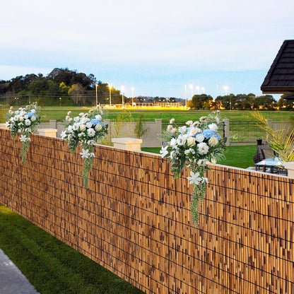 Natural Reed Fence,6FT X 16.4FT Bamboo Fencing Privacy Reed Screening for Outdoor, Gallery, Restaurant, Hotel, Patio (Brown)