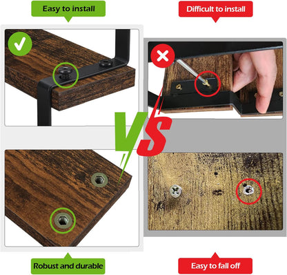 YINMIT Wooden Display Riser Stand, Tiered Perfume and Cologne Organizer Stand, 4 Tier Spice Rack Organizer, Rustic Display Shelf for Candles (4 Tier)