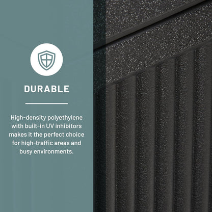 Safco Canmeleon Trash Can, 30 Gallons, Indoor and Outdoor Use, Durable & Weather-Resistant Commercial Garbage Can with Ashtray, Black