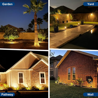 Solar Spot Lights Outdoor, 6 Pack Outdoor Solar Lights for Yard Waterproof, 4 Lighting Modes Solar Landscape Spotlights, Auto On/Off Solar Powered Flood Lights Garden Pathway (Warm White)