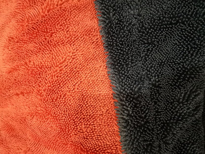 SOFTBATFY 1200 GSM 36" x 24"Dual Sided Microfiber Car Cleaning Drying Towel with Twist Pile, Super Absorbent, Scratch-Free, Machine Washable(Red-Grey)