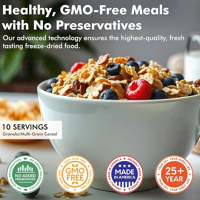 Numanna Family Pack Emergency Food Storage Bucket – 144 Servings, 20 lbs | 1-Month Survival Meal Kit for Long-Term Preparedness | Non-GMO Freeze-Dried Meals in Resealable Pouches | Healthy, Nutritious Everyday Food Supply | 25+ Year Shelf Life | Made i...