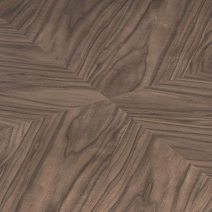 LATBASK 35.5" Round Coffee Table,Rustic Dark Wood Finish,Modern Minimalist Low-Profile Coffee Table for Living Room,Scandinavian Industrial Style,Compact Round Center Table for Small Spaces (Walnut)