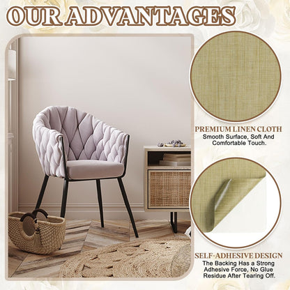 PATIKIL Linen Repair Patch, 8 x 11 Inch Self-Adhesive Linen Fabric Repair Patches for Sofa Couch Clothes Handbag Tents Car Seats Furniture, Camel