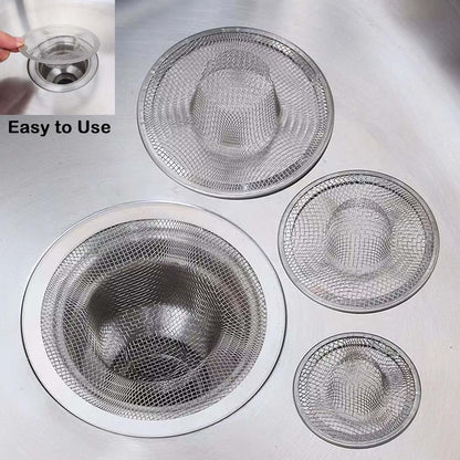 12PCS Stainless Steel Slop Basket Filter Trap, 2.75" & 4.41" Mesh Sink Drain Strainer Screen Bathroom Kitchen, Drain Mesh Basket Cover Hair Catcher for Lavatory RV Shower Floor Utility Drain