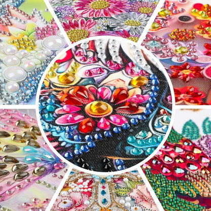 EOBROMD Diamond Hanging Art Kits for Adults, Diamond Art Painting Plane Flower Window Pendant Kits Suncatchers, DIY Special Shaped Rhinestone Adults, Home Wall Decor