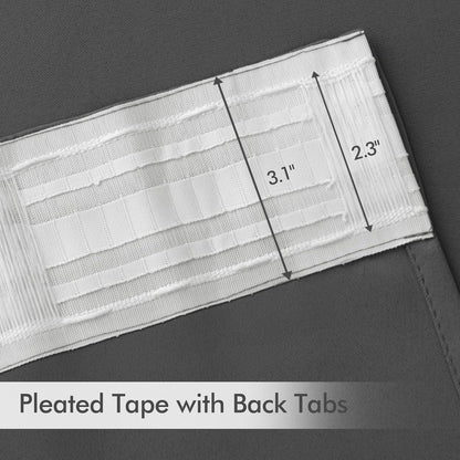 MIULEE Grey Back Tab Blackout Curtains 63 Inch Length 2 Panels Set for Living Room Bedroom Privacy, Rod Pocket/Pinch Pleat Thermal Insulated Room Darkening Pleated Light Blocking Drapes
