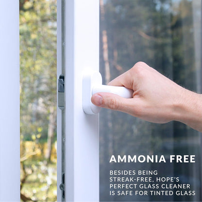 HOPE'S Perfect Glass Cleaner, Streak-Free, Ammonia-Free Window, Mirror, Screen, and Shower Door Cleaner, Indoor and Outdoor Glass Surfaces, 32 Fl Oz Spray Bottle and 67.6 Fl Oz Refill, Pack of 4