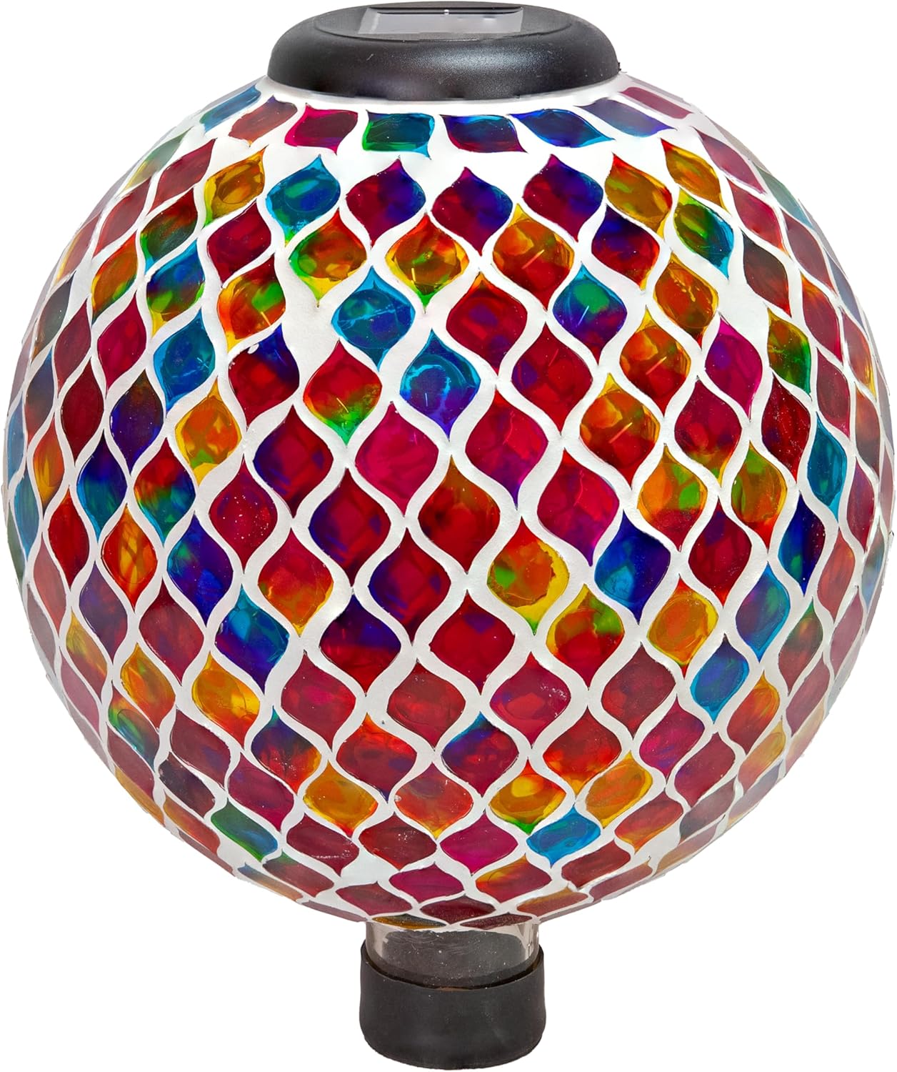 Sunnydaze 10-Inch Solar Gazing Ball for Garden - Glass Outdoor Gazing Globe - Summer Trellis