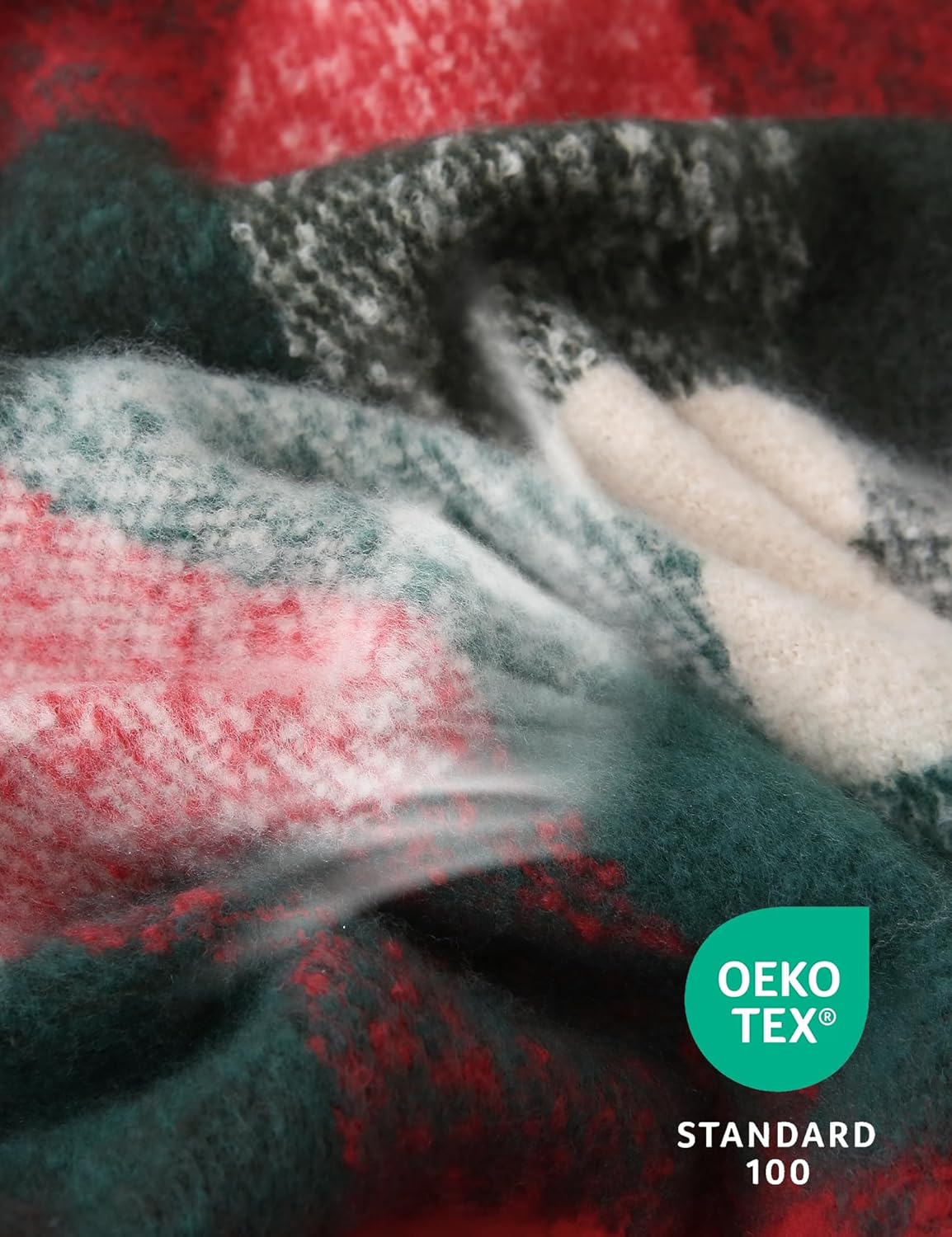 ZonLi Christmas Plaid Throw Blanket, 50" x 60" Decorative Blankets, Decorative Vintage Blanket with Tassel for Couch, Bed, Sofa, Chair, Outdoor, Cozy Warm Lightweight Farmhouse Blankets