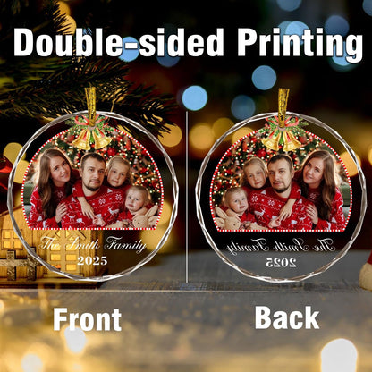 Christmas Tree Decor, Personalized Crystal Photo Ornaments, Custom Ornaments for Family, Decorative Hanging Crystal Pendant, Design Your Own Picture, Gifts for Mom/Dad