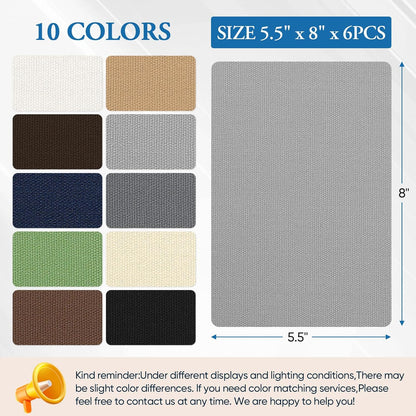 Canvas Patch 5.5 x 8 Inches 6Pcs Self-Adhesive Waterproof Canvas Patch Kit for Repairing Tents,Sofas,Boat Covers,Camping Chair,Awnings,Car Seats.(Gray)