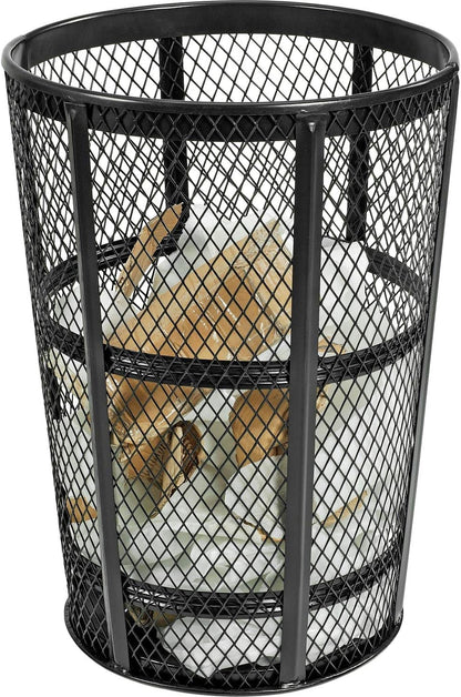 Global Industrial Outdoor Metal Trash Container Black, 48 Gallon