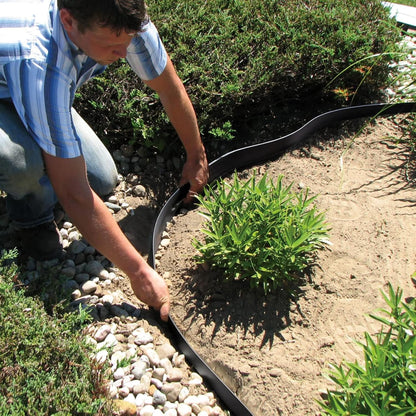 Greaner Landscape Edging, 2 Inch Tall | 40 FT Lawn Edging and Landscape Border, Plastic Edging for Landscaping, Garden Edging Border for Pathway, Yard, Walkway, Patio, Playground(71 Pcs Spikes)