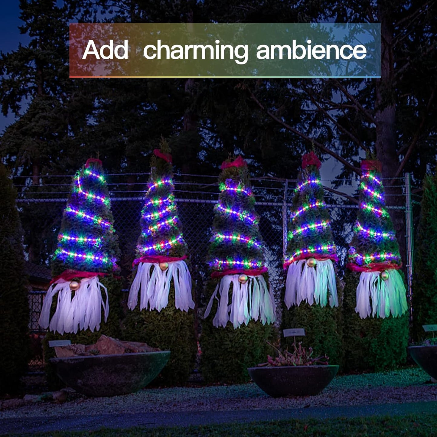 suddus 33ft 100 LED Outdoor String Lights, Multi Color Fairy Lights Battery Operated with Remote, Led Twinkle Lights for Bedroom, Backyard, Wedding, Tree, Mason Jar, Wall, Centerpiece, Christmas