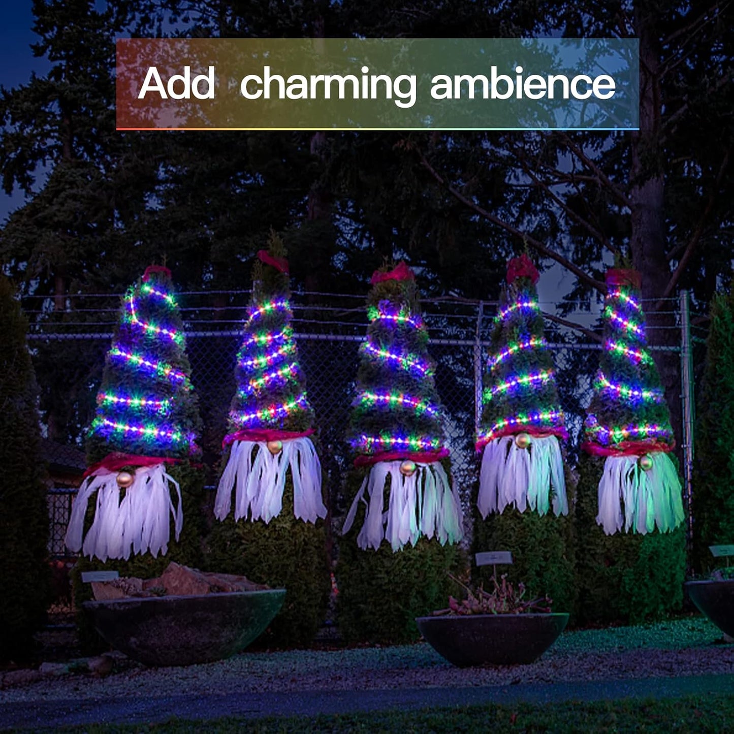 suddus 66ft 200 LED Outdoor String Lights, Multi Color Fairy Lights Battery Operated with Remote, Led Twinkle Lights for Bedroom, Backyard, Wedding, Tree, Mason Jar, Wall, Centerpiece, Christmas