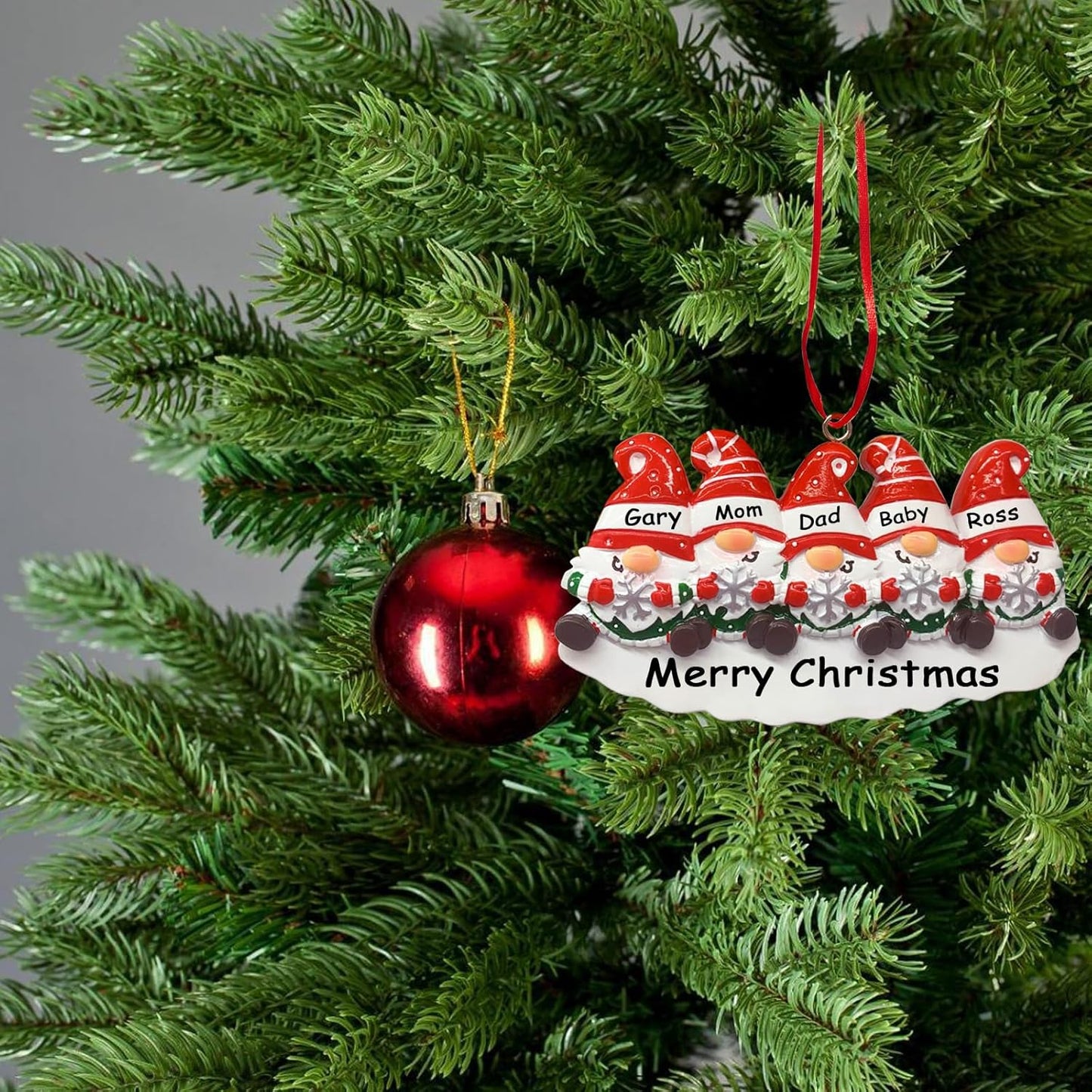 Personalized Christmas Ornaments 2025,Family of 2,3,4,5,6 Gnome Custom Christmas Ornament,Customized Name Ornament,Xmas Ornaments,Customized Xmas Tree Decorations Gifts,Gnome
