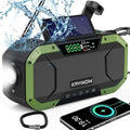 Hand Crank Emergency Radio,Portable AM FM NOAA Weather Radio,Solar Power,Battery Operated,USB Charging Flashlight,Cell Phone Charger,Waterproof,SOS for Camping,Power Outage,Survival Storm