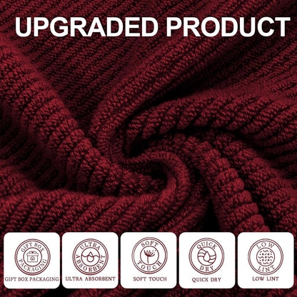 VOOVA & MOVAS Red Bath Towels, 4 Pack Large 30" x 56" - 100% Cotton | Quick Dry | Light Weight | Thick | Soft | Absorbent, Bath Towels Set for Bathroom, Bathroom Decor Set, Burgundy Red