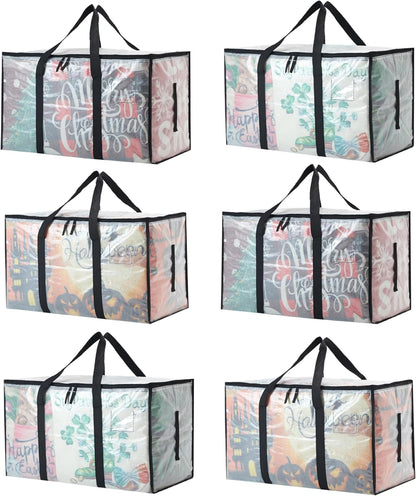 Heavy Duty 93L (24.5 Gallon) Stackable Storage Bins with Fully Openable Lids, Moving Bags Heavy Duty, Clear Plastic Totes for Moving Storage, Home Organization, Closet, Dorm Room. 6 pack