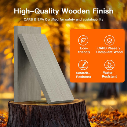 Pipishell Dresser for Bedroom, Fluted 5 Drawers Dresser, 40" Tall Modern Chest of Drawer with Round Edge & Pre-Installed Drawer Slides, Natural Wood Drawer Organizer for Bedroom, Hallway, Gray