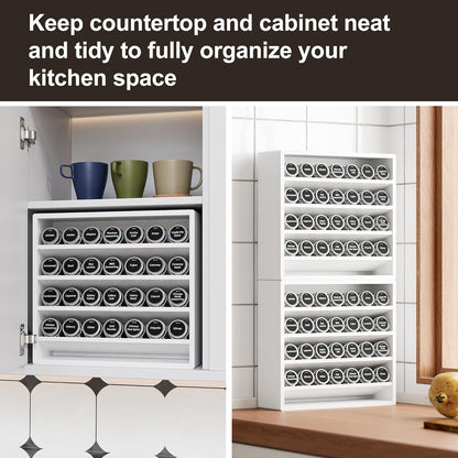 Orimade 4 Tier Spice Rack Organizer for Cabinet, Freestanding Bamboo Seasoning Rack for Countertop, Cupboard, Pantry, Kitchen, 13.18 x 4.13 x 12.2 inches(Spice Jars Not Included), White