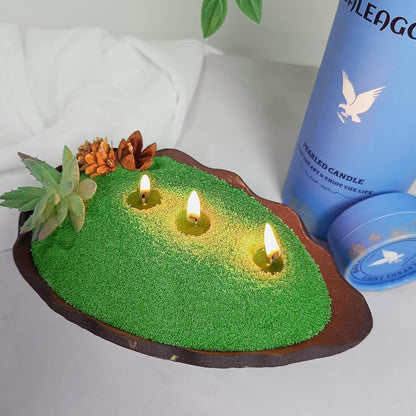 Mint Scented Dark Green Pearled Candle 18oz Luxury Sand Candle Granulated Wax - 30 Cotton Wicks - Wax for Candle Making Decorative Candles Smooth and Clean Burning Lasts up to 120 Hours