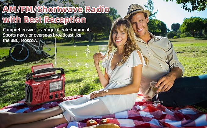 Kaito KA500RED 5-Way Powered Emergency AM/FM/SW Weather Alert Radio, Red