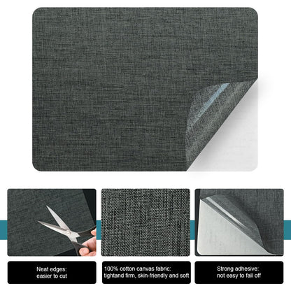J.CARP 2Pcs Linen Repair Patches, Large Self-Adhesive Fabric Patch for Sofas, Couch, Furniture, Car Seats (8 * 11 inches-2PCS Dark Gray)