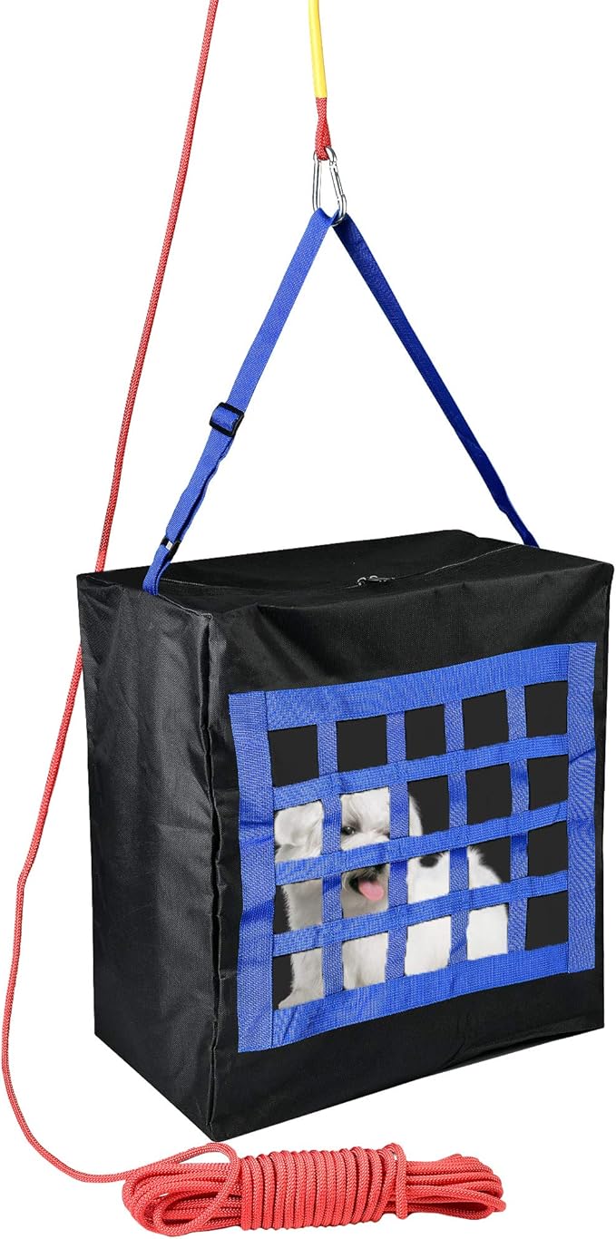 Fire Emergency Escape Bag for Pets up to 100 Pounds - Rope 50ft Incl. - Safety Equipment Carrier - Rapid Rescue Bag for Pets Animals (Large 28"x21"x14") - Life-saving Tool for Dogs, Cats - Rescue Sack