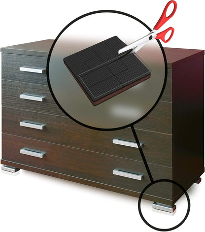 Slipstick GorillaPads 4 Inch Non Slip Furniture Gripper Pads (Pre-Scored to Cut to Size) Stops Sliding and Protects All Hard Floor Surfaces, Optional Self-Stick Adhesive, Square, CB140