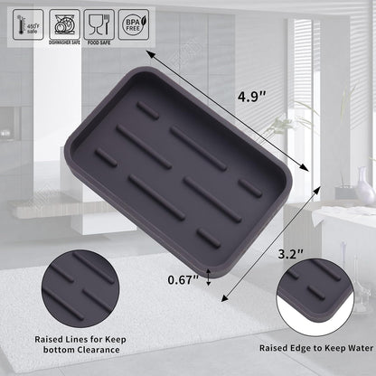 Silicone Kitchen Sink Organizer Tray for Multiple Usage,Easy Clean Sponges Holder for Kitchen Bathroom Counter or Sink,Dish Soap Dispenser,Scrubber,Bottle,Cup Coffee 4.9”x 3.2”