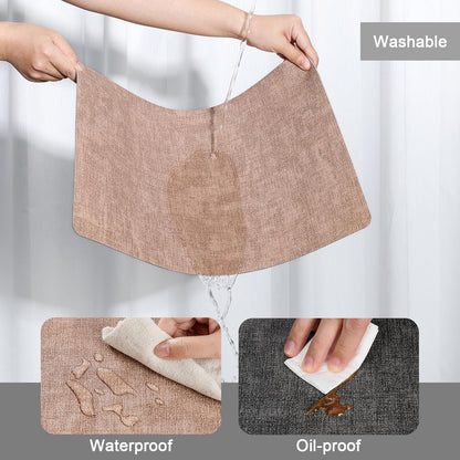 Myir JUN Placemats Dual Sided, Faux Leather Place Mats Set of 6 Indoor Placemats for Dining Table Outdoor Placemats Manteles Individuales Square Non-Slip Washable Table Mats (Gray Pink, Set of 6)