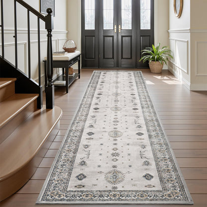 AMOAMI Vintage 2X6 Runner Rug Non Slip Soft Runners for Hallways Machine Washable Hallway Runner Bedside Rugs for Bedroom Long Rug for Hallways Entryway Laundry Room Kitchen Bathroom