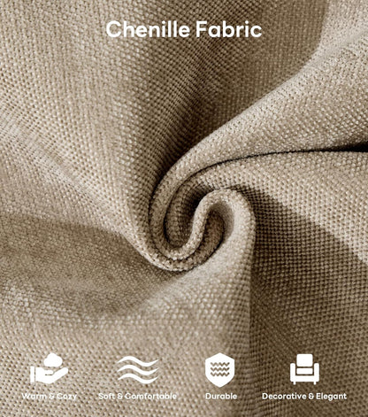 Tbfit 59" Loveseat Sofa, Chenille Small Sofa Couch, Love Seat with 2 Pillows for Small Space, Bedroom & Living Room, Khaki