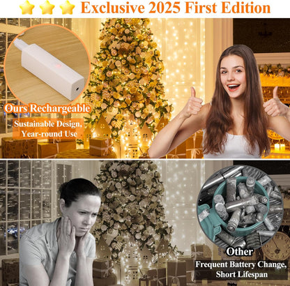 Lipstick LED Fairy Lights Battery Operated, Twinkle Lights with Timer, Rechargeable Mini String Lights for Bedroom, Christmas Decorations, Wedding, Vine, Centerpiece Table Decor (10M/33FT Warm White)