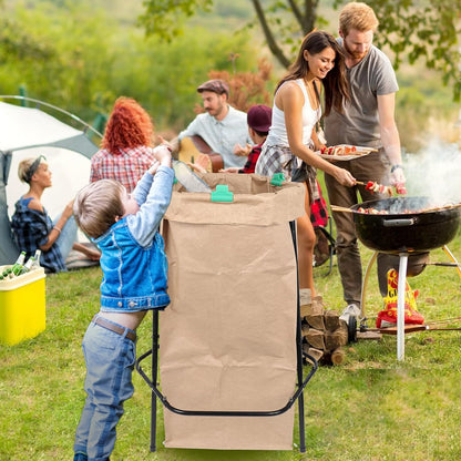 Garden Trash Bag Holder Stand, Metal Leaf Bag Holder, Frame Holds 30-55 Gallon Multi Use Bags, Outdoor Trash Bag Holder for Yard and Lawn Cleanup, Gardening, Camping, Parties