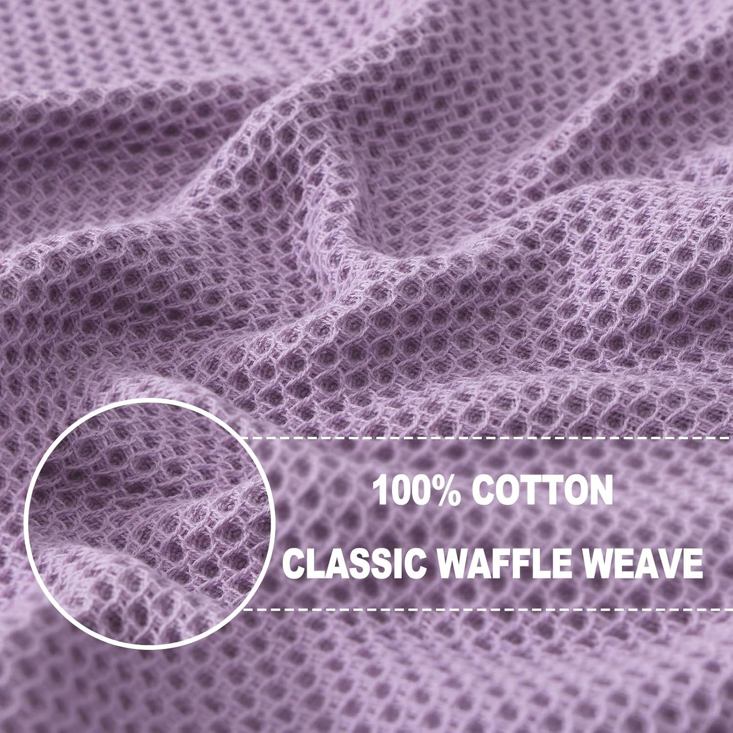 Homaxy 100% Cotton Waffle Weave Kitchen Dish Towels, Ultra Soft Absorbent Quick Drying Cleaning Towel, 13 x 28 Inches, 6-Pack, Lavender