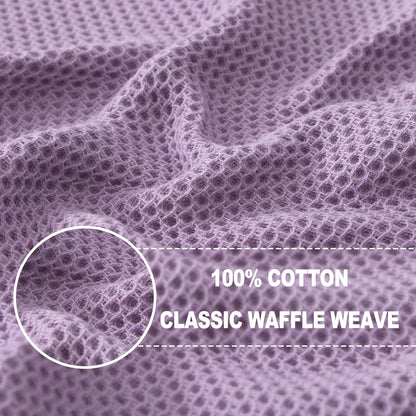 Homaxy 100% Cotton Waffle Weave Kitchen Dish Cloths, Ultra Soft Absorbent Quick Drying Dish Towels, 12 x 12 Inches, 8-Pack, Lavender