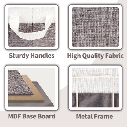 GRANNY SAYS Storage Baskets for Shelves, Closet Organizer Bins, Clothes Storage Bins with Metal Frame, Large Baskets for Organizing and Storage, Collapsible, Gray&White, 2-Pack