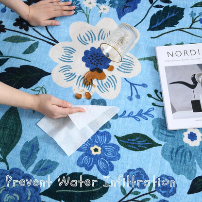 Door Mat Indoor Entrance 2x3 Rug Machine Washable Boho Floral Small Area Rug Non-Slip Low Pile Throw Rugs for Entryway, Kitchen, Front Door Indoor Entrance, Entry, Kids Room (Blue)