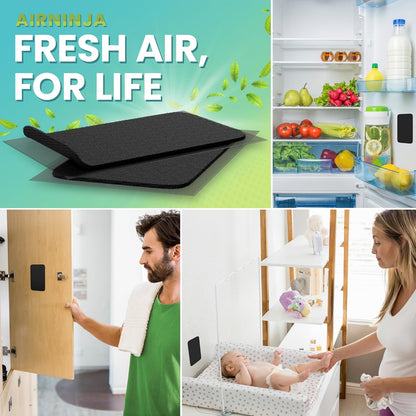 Fridge Deodorizer - Natural Refrigerator Deodorizer Odor Eliminator - Beats Baking Soda and Bamboo Charcoal Air Purifying Bags - Activated Carbon Odor Absorber for Fridge & Freezer (2 pk)