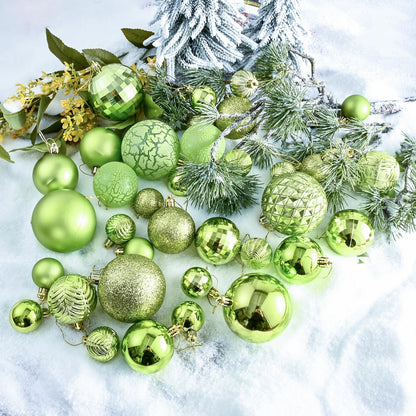 LANGXUN 36pcs Light Green Christmas Tree Decorations Balls, Bolas De Navidad, 2025 Christmas Decor, Indoor Outdoor Shatterproof Christmas Ornaments, Xmars Party Wedding Suppiles