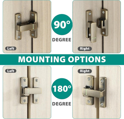 90/180 Degree Flip Latch Gate Latch, Heavy Duty Black Safety Door Lock Enhanced Security Flip Latch Lock Hardware for Interior Door Front Door Barn Garden Fence Window Bathroom Cabinet