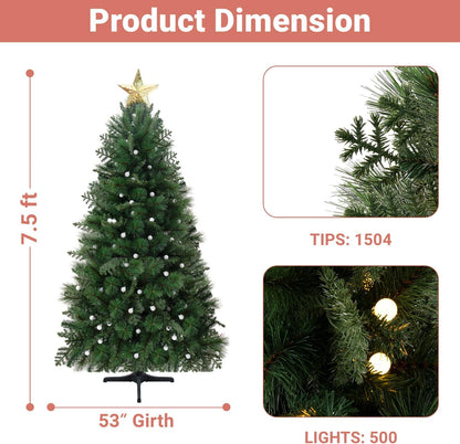 Naomi Home Evangeline Traditional Christmas Tree Green/7.5ft
