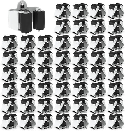3-H Broom Hanger,Mop Holder Wall Mount 50 Pack, Broom Holder Wall Mount for Hanging and Organizing Shovel,Rake,Brush,Yard Tools in Kitchen,Laundry Room,Bathroom,House(Black)